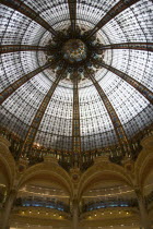 The Art Nouveau central glass dome of the Galeries Lafayette department storeFrench Western Europe European