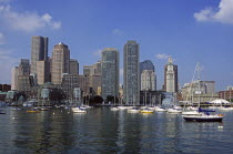 Boston City Skyline from the harbour.New England United States of America TravelTourismHolidayVacationExploreRecreationLeisureSightseeingTouristAttractionTourDestinationTripJourneyBosto...