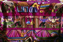 Colourful patterned embroidered cloth in the market  Ollantaytambo  Sacred Valley of the Incas.Colorful TravelTourismHolidayVacationRecreationLeisureOllantaytamboOllantaitamboCuscoCuzcoPeru...