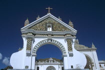 Archway  Virgin of Copacabana Church  Copacabana.TravelTourismHolidayVacationExploreRecreationLeisureSightseeingTouristAttractionTourDestinationIglesiaVirginOfCopacabanaBoliviaBolivi...