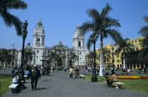 Cathedral and Plaza de Armas   Plaza Mayor .TravelTourismHolidayVacationExploreRecreationLeisureSightseeingTouristAttractionTourDestinationPlazaDeArmasMayorSquareLimaPeruPeruvianS...