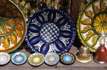 Traditional Bulgarian pottery on display outside gift and craft shop.Store TravelTourismHolidayVacationAdventureExploreRecreationLeisureSightseeingTouristAttractionTourVelikoTarnovoTurn...