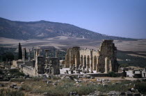Roman Ruins of  Volubilis and surrounding landscapeIn 1997 the site was put on the UNESCO World Heritage list African al-Magrib Moroccan North Africa