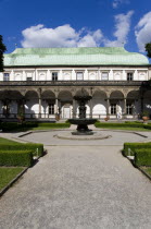 The Singing Fountain in front of the Belvedere or Royal Summer Palace in the Italian Renaissance style built by King Ferdinand I for his wife AnnePraha Ceska Eastern Europe European