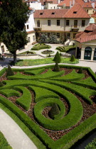 The Vrtba Gardens in the Little Quarter with pattern cut in box hedgingPraha Ceska Eastern Europe European