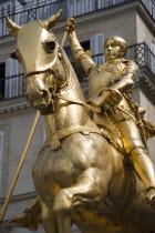 Fremiets gilded statue of Joan of Arc  a focus of pilgrimage for Royalists  in the Place des Pyramids in the Tuileries QuarterEuropean French Religion Western Europe