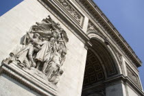 J P Cortots high relief sculpture of the Triumph of Napoleon on the facade of the Arc de Triomphe facing the Champs ElyseesEuropean French Western Europe