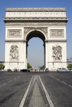 The Arc de Triomphe in Place Charles de Gaulle seen from the Champs ElyseesEuropean French Western Europe
