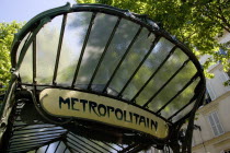 Montmartre Wrought iron Art Nouveau entrance at Abbesses metro stationAsian European French Western Europe