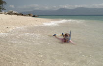 Child Snorkelling on Nudie beachSwimming  snorkelling Antipodean Aussie Australian Beaches Kids Oceania Oz Resort Sand Sandy Seaside Shore Tourism