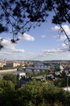 View of the bridges across the Vltava River from Letna ParkPraha Ceska Eastern Europe European