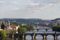 View of the bridges across the Vltava River from Letna ParkPraha Ceska Eastern Europe European