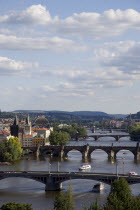 View of the bridges across the Vltava River from Letna ParkPraha Ceska Eastern Europe European