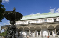 The Singing Fountain in front of the Belvedere  the summer palace of King Ferdinand I in the Royal Garden beside Prague Castle Praha Ceska Eastern Europe European