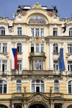 The 1898 Art Nouveau Ministry of Local Development by Architect Oswald Polivka in the Old Town SquarePraha Ceska Eastern Europe European