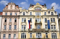 The Art Nouveau Ministry of Local Development designed by architect Oswald Polivka in 1898 north side of the Old Town SquarePraha Ceska Eastern Europe European