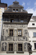 House with mural paintings in the Old TownPraha Ceska Eastern Europe European