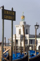 Gondola jetty on Molo San Marco with the Dogana di Mare  the Customs House  beyond