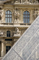 The centrepiece of the Richelieu wing of the Musee du Louvre with the Pyramid entrance in the foregroundEuropean French Western Europe