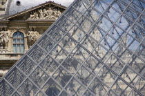 The centrepiece of the Richelieu wing of the Musee du Louvre with the Pyramid entrance in the foregroundEuropean French Western Europe