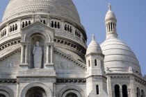 Montmartre Detail of the facade of the Church of Sacre CouerEuropean French Religion Western Europe
