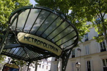 Montmartre Art Nouveau entrance to Abbesses Metro stationEuropean French Western Europe