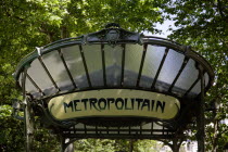 Montmartre Art Nouveau entrance to Abbesses Metro stationEuropean French Western Europe