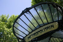 Montmartre Art Nouveau entrance to Abbesses Metro stationEuropean French Western Europe