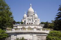 Montmartre The Church of Sacre Couer on the hilltopEuropean French Religion Western Europe