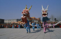 Dragon dance for Chinese New Year celebrations. Peking