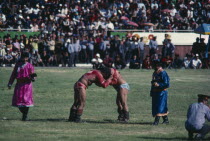 Wrestling in National StadiumUlan Bator Asia Asian Baator Mongol Uls Mongolian Ulaan