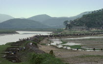 Rebuilding river defences after flood disaster
