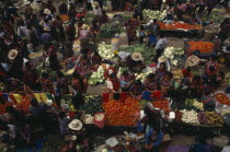 Aerial view over a fruit and Vegetable marketAmerican Central America Hispanic Latin America Latino American Central America Hispanic Latin America Latino