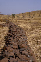 Bund  low rock walls built to prevent soil erosion by flash floods. Stones are placed along the contours on gentle slopes. Sometimes the bunds are reinforced by planting tough grasses along the lines....
