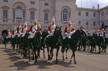 Whitehall  horse guards on horses  changing of the guard  Horse Guards Parade.TravelTourismHolidayVacationExploreRecreationLeisureSightseeingTouristAttractionTourDestinationTripJourneyH...
