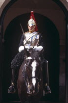 Whitehall  horse guard sitting on horse outside Horse Guards Parade.TravelTourismHolidayVacationExploreRecreationLeisureSightseeingTouristAttractionTourDestinationTripJourneyHorseGuard...