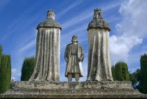 Alcazar de los Reyes Cristianos  Statue of Christopher Columbus  King Ferdinand and Queen Isabella .TravelTourismHolidayVacationExploreRecreationLeisureSightseeingTouristAttractionTourDest...