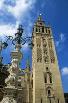 Cathedral Bell tower  Plaza Virgen de los Reyes.TravelTourismHolidayVacationExploreRecreationLeisureSightseeingTouristAttractionTourDestinationTripJourneySevilleSevillaAndaluciaAndal...