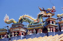 Cheung Chau Island. Roof of Pak Tai Temple.TravelTourismHolidayVacationExploreRecreationLeisureSightseeingTouristAttractionTourPakTaiTempleTaoistCheungChauIslandHongKongChinaChin...