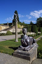 Blenheim Palace. Sphinx statue in lower water terrace.TravelTourismHolidayVacationAdventureExploreRecreationLeisureSightseeingTouristAttractionTourBlenheimPalaceWoodstockOxfordshireEn...
