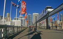 Darling Harbour  Monorail and train.TravelTourismHolidayVacationExploreRecreationLeisureSightseeingTouristAttractionTourDarlingHarbourSydneyNewSouthWalesAustraliaAustralianAustrala...