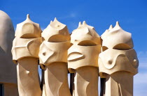 Casa Mila  La Pedrera  Gaudi Witch scarers roof sculptures.TravelTourismHolidayVacationExploreRecreationLeisureSightseeingTouristAttractionTourLaPedreraCasaMilaBarcelonaSpainSpanish...