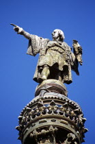 La Rambla  Monument a Colom  Christopher Columbus Monument  Christopher Columbus statue detailTravelTourismHolidayVacationExploreRecreationLeisureSightseeingTouristAttractionTourMonumenta...