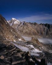 Glacier seen from Nagelisgratli path. Fukahorn Ridge beyond. Snow covered Galenstock 3584metres  11744ft  on the left.European Schweiz Suisse Svizzera Swiss Western Europe Wallis Polynesia Scenic Val...