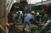 Workers on oil rig.African Nigerian Western Africa