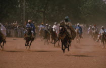 Racing horsemen salute the Emir at the start of the Durbah SalahAfrican Nigerian Religion Western Africa Religious