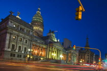 The Palacio del Congreso at dusk.South AmericaBuenos AiresTravelTourismHolidaysPalacio del CongresoNightArchitectureGrandUrbanGovernmentPowerArgentina American Argentinian Hispanic Latin...