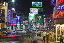 Brigade Road at night  retail and entertainment centre for Bangalores well heeled.KarnatakaSub-ContinentAsiaTravelTourismHolidaysBangaloreRetailCommerceShoppingNeonBusyIndiaAsian Bharat...