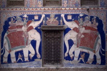Wall painting of Lakshmi with attendant elephants inside the Nand Lal Devra HaveliAsia Asian Nepalese Bharat Inde Indian Intiya Male Men Guy Male Man Guy Religion Religious Kids Learning Lessons Teac...