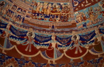 Detail of the paintings on the dome of the Ram Gopal Poddar ChhatriAsia Asian Nepalese Bharat Inde Indian Intiya Male Men Guy Male Man Guy Religion Religious Kids Learning Lessons Teaching History